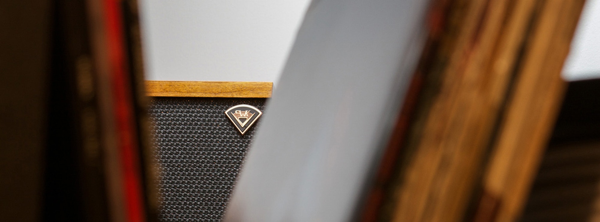 View of PWK logo on a Klipschorn
